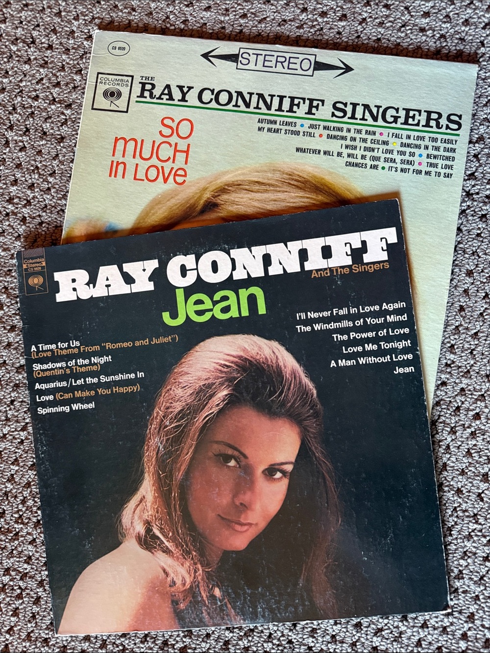 Lot of 2 Ray Conniff Jean Vinyl Record Albums- vintage